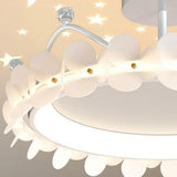 Bedroom Crystal Crown Semi-Flush Mount Ceiling Light Image - 13