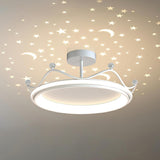 Bedroom Crystal Crown Semi-Flush Mount Ceiling Light Image - 5