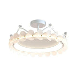 Bedroom Crystal Crown Semi-Flush Mount Ceiling Light Image - 9