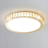 Bedroom Crystal Round LED Flush Mount Ceiling Light Image - 6