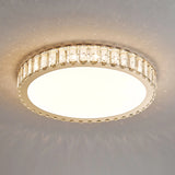 Bedroom Crystal Round LED Flush Mount Ceiling Light Image - 7