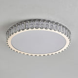 Bedroom Crystal Round LED Flush Mount Ceiling Light Image - 8