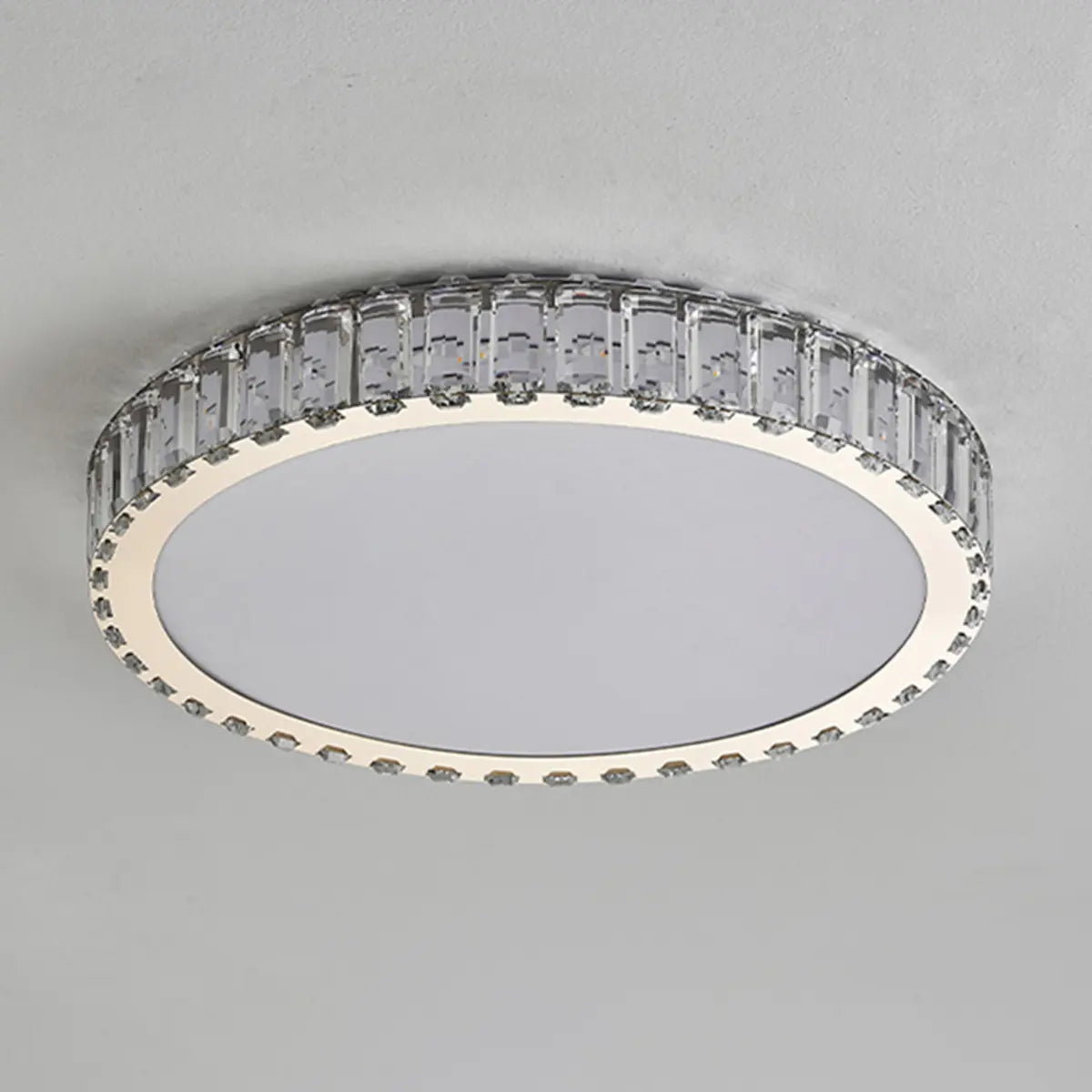 Bedroom Crystal Round LED Flush Mount Ceiling Light Image - 8