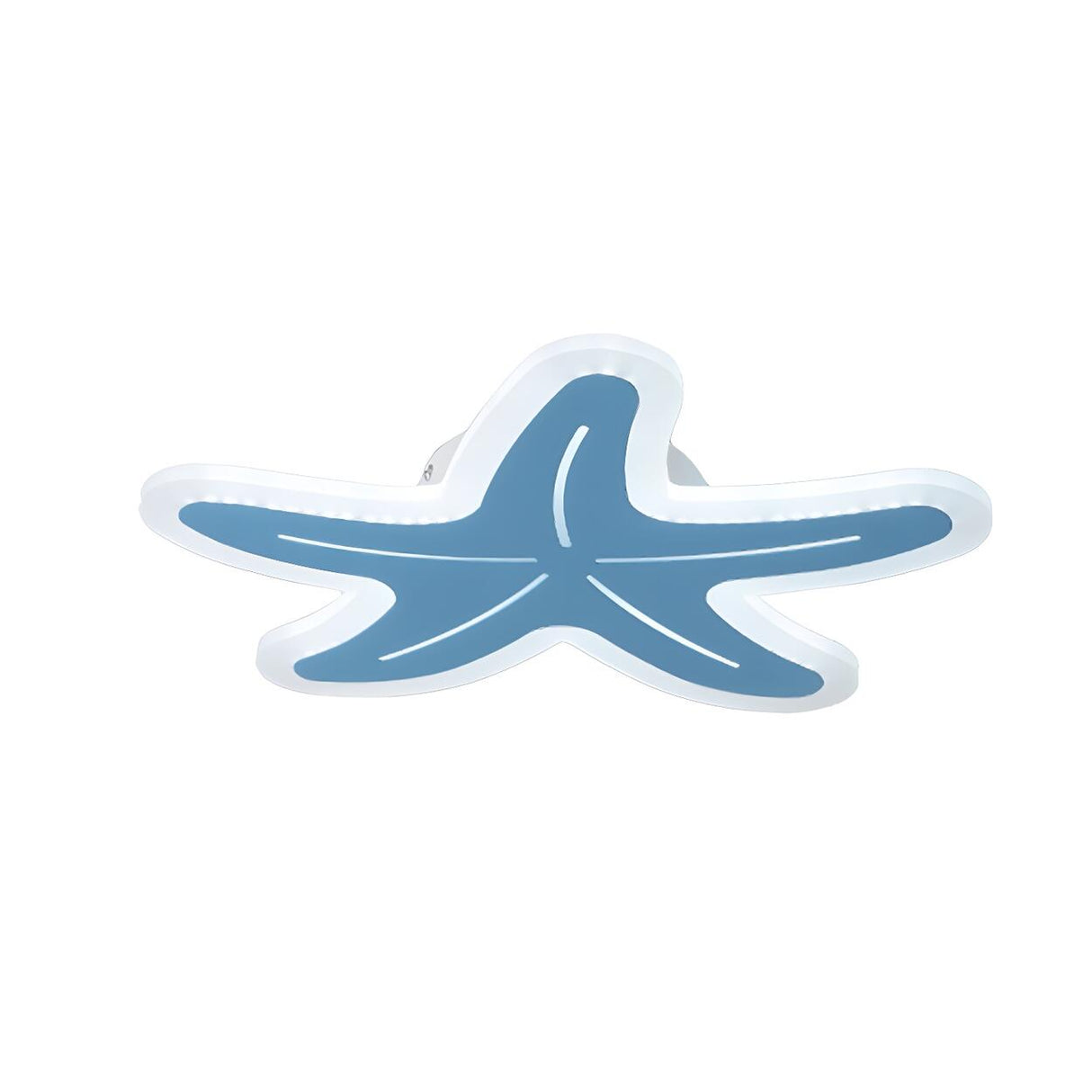 Bedroom Cute Blue Starfish Small LED Flush Mount Light Image - 3