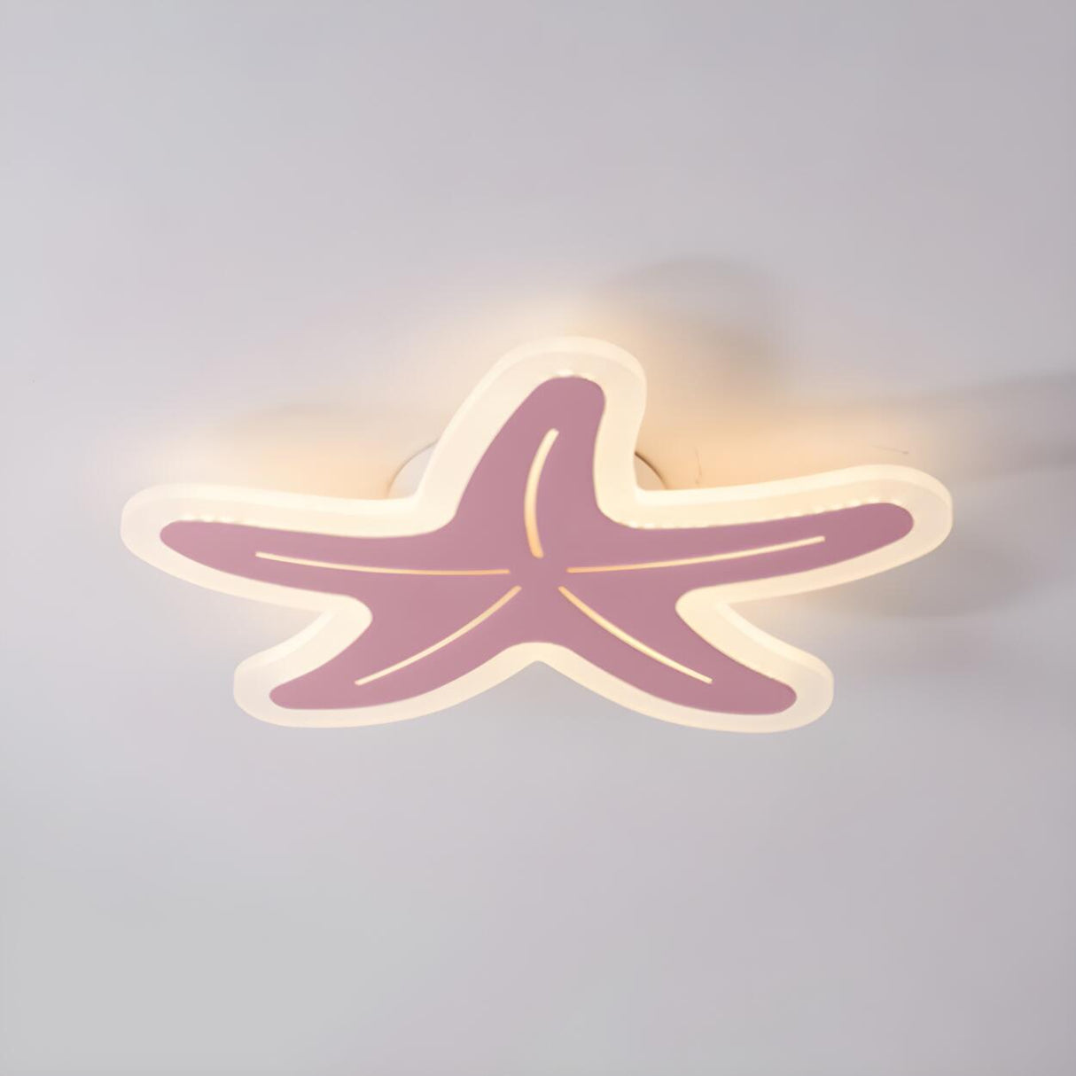 Bedroom Cute Blue Starfish Small LED Flush Mount Light Image - 5