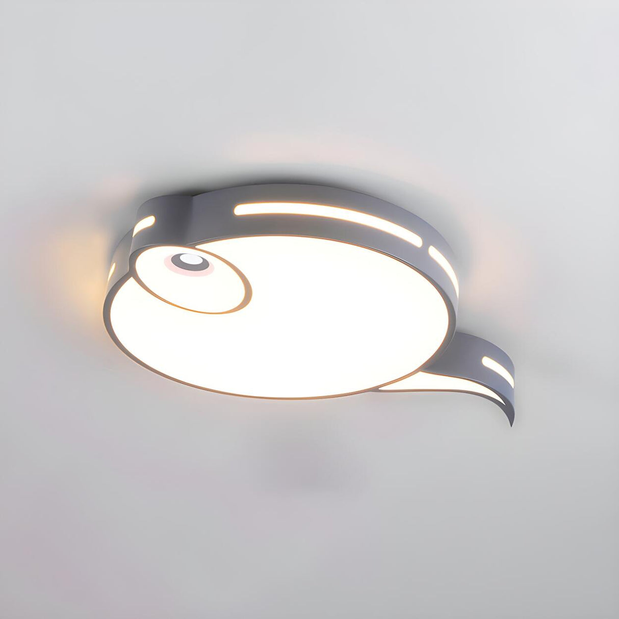 Bedroom Cute Blue Tadpole Small LED Flush Mount Light Image - 12