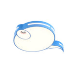 Bedroom Cute Blue Tadpole Small LED Flush Mount Light Image - 2