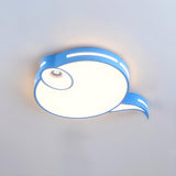 Bedroom Cute Blue Tadpole Small LED Flush Mount Light Image - 3