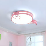 Bedroom Cute Blue Tadpole Small LED Flush Mount Light Image - 6