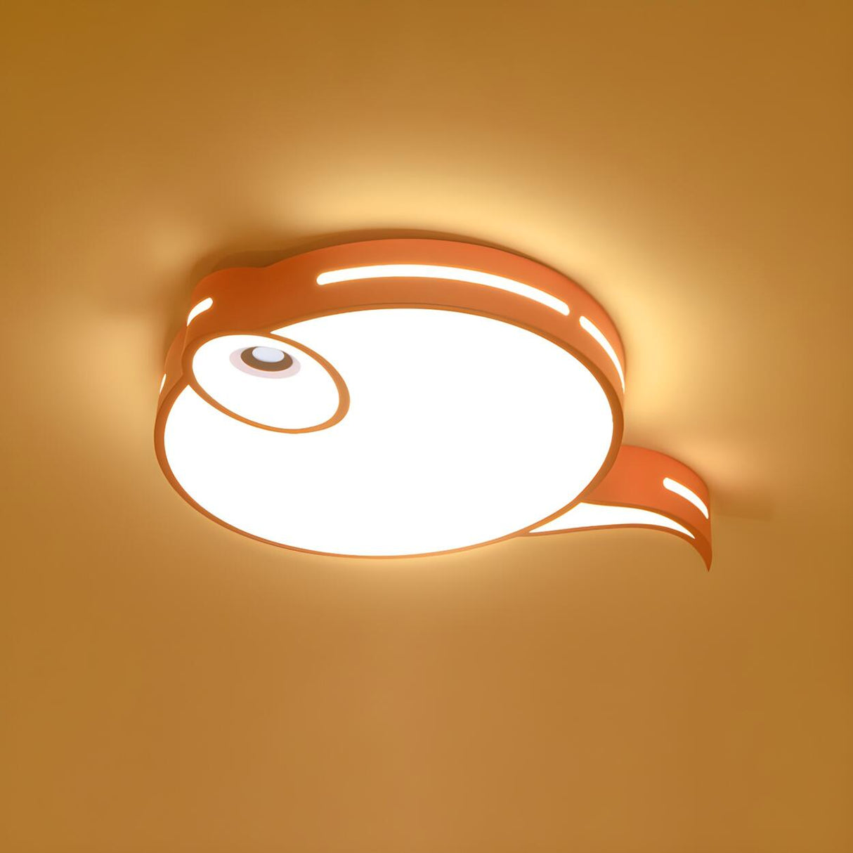 Bedroom Cute Blue Tadpole Small LED Flush Mount Light Image - 8