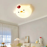 Bedroom Cute Resin Chick-Shaped LED Flush Mount Light Image - 2