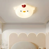 Bedroom Cute Resin Chick-Shaped LED Flush Mount Light Image - 3