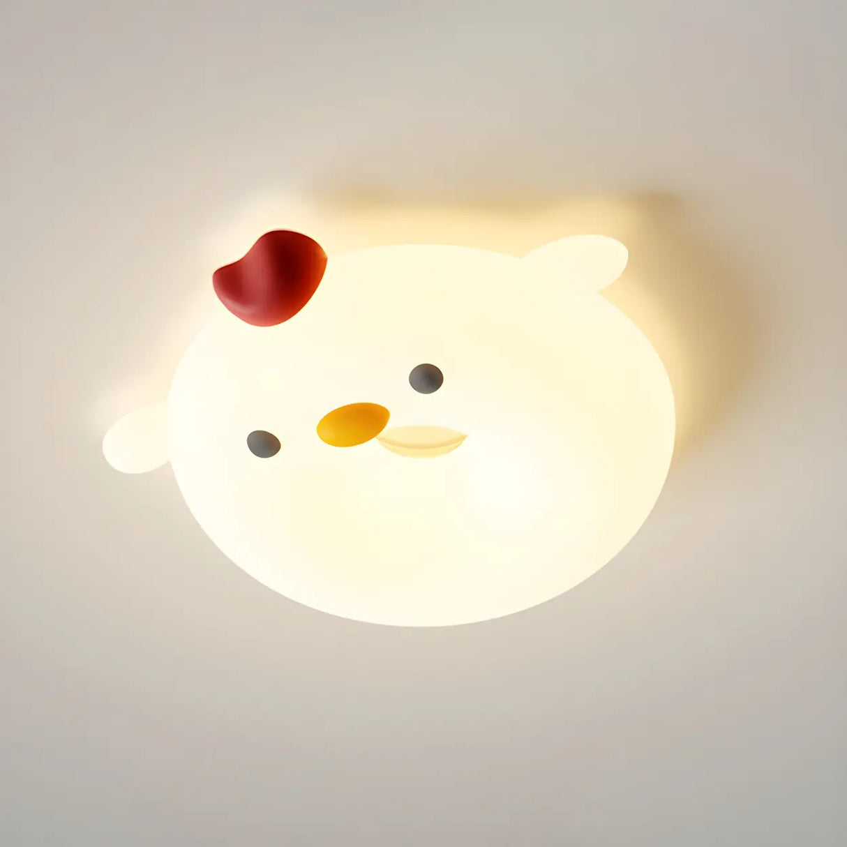 Bedroom Cute Resin Chick-Shaped LED Flush Mount Light Image - 6