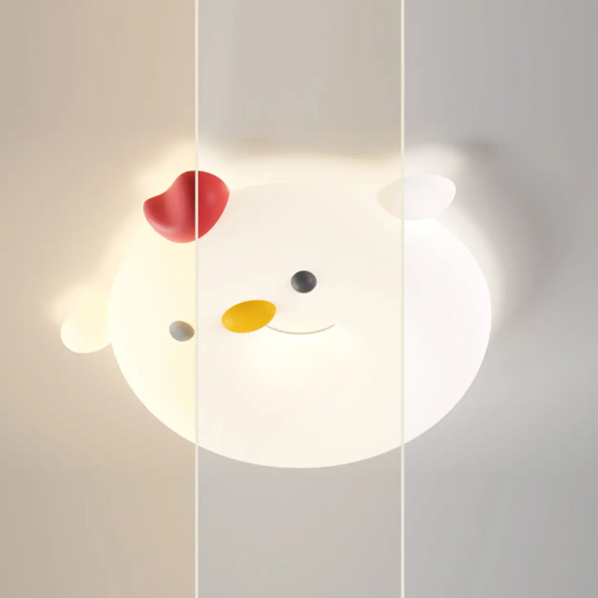 Bedroom Cute Resin Chick-Shaped LED Flush Mount Light Image - 8