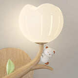 Bedroom Cute White Apple-Shaped Metal Wall Sconce Image - 14