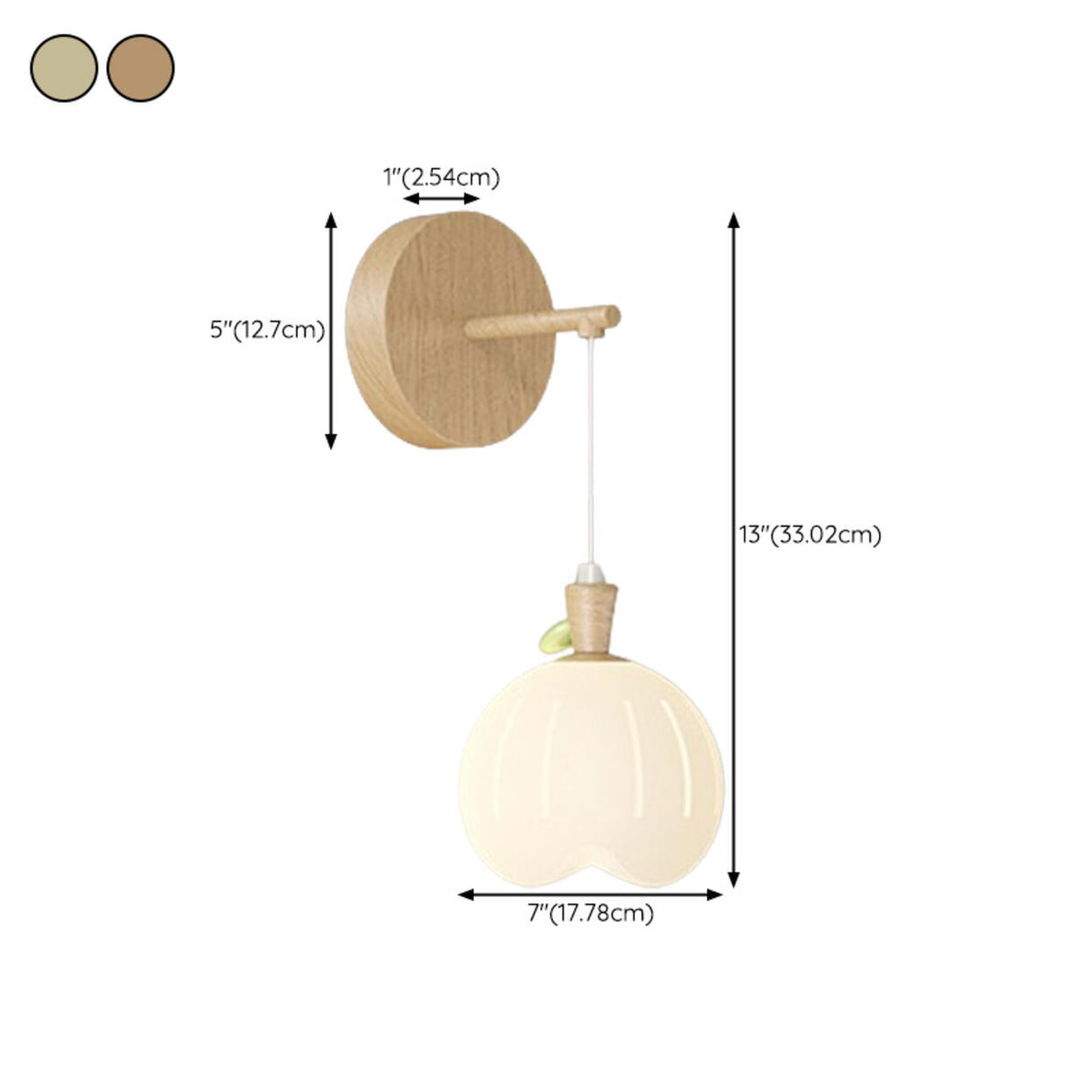 Bedroom Cute White Apple-Shaped Metal Wall Sconce 