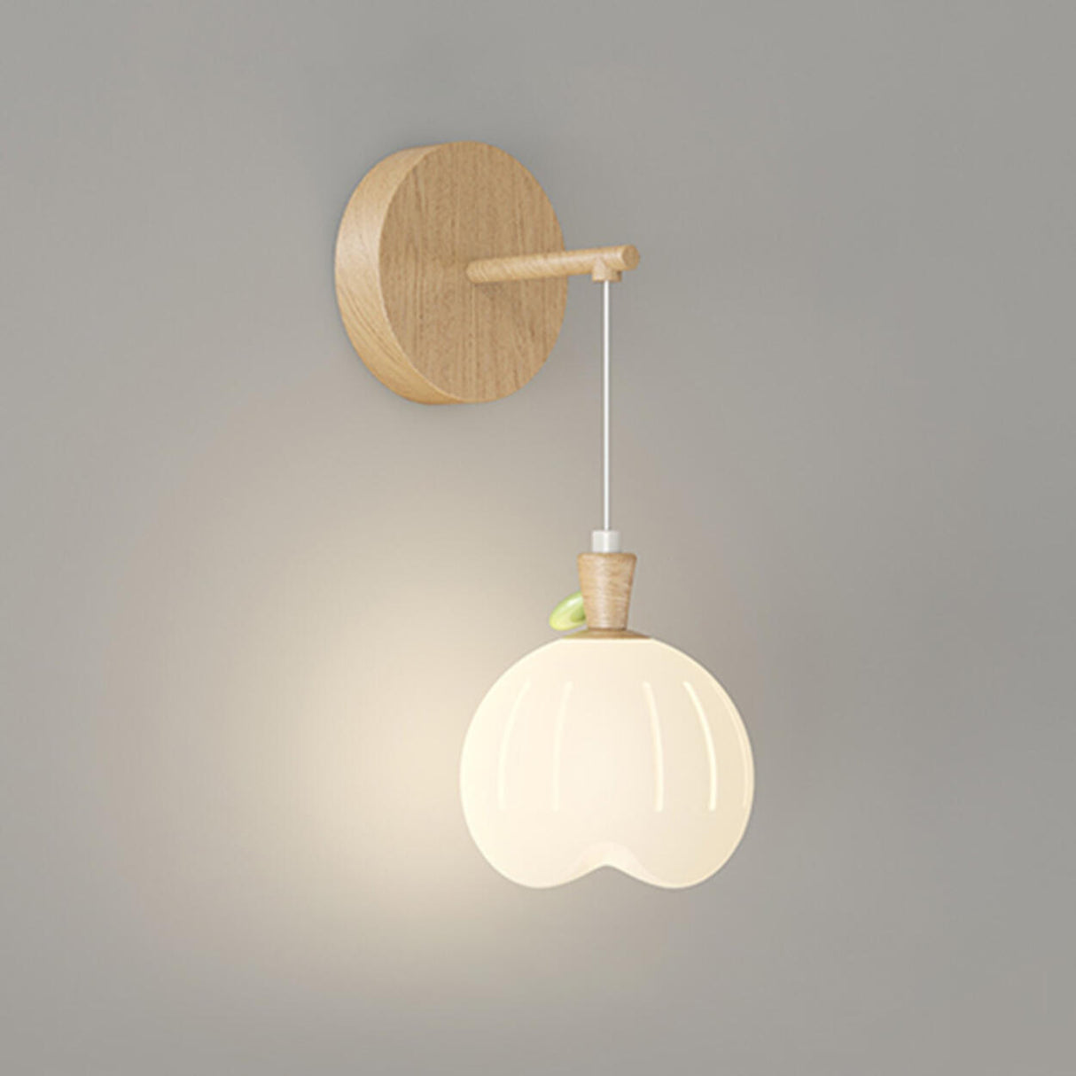 Bedroom Cute White Apple-Shaped Metal Wall Sconce Image - 5