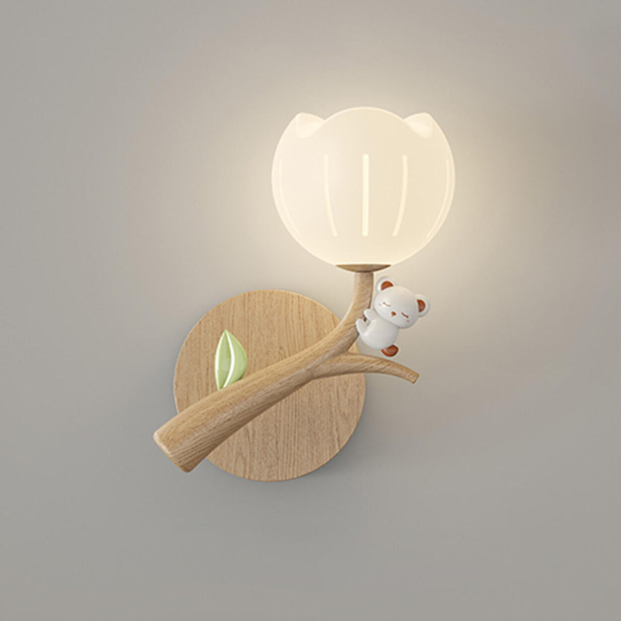 Bedroom Cute White Apple-Shaped Metal Wall Sconce Image - 7