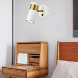 Bedroom Cylinder Adjustable Metal LED Wall Light Image - 1