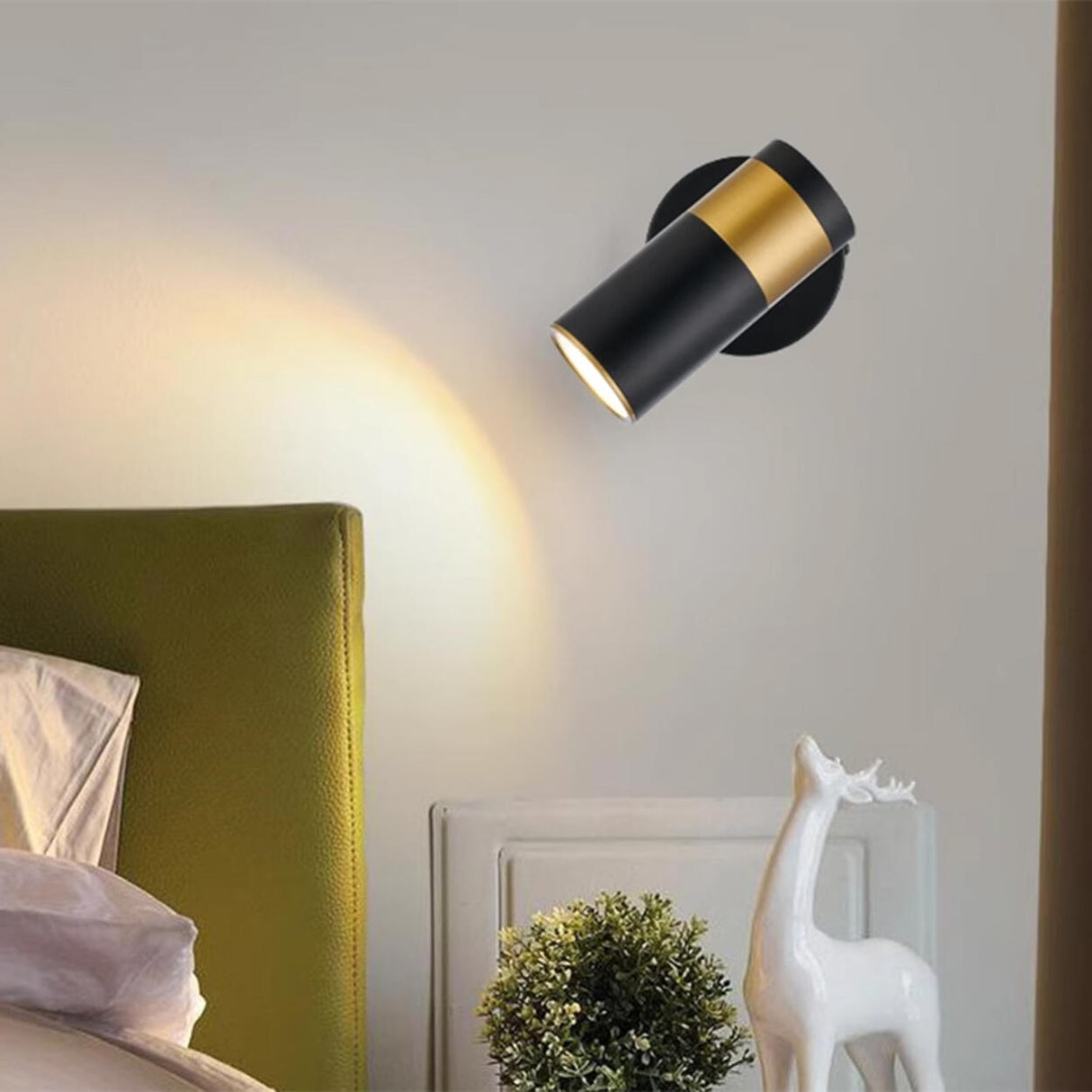 Bedroom Cylinder Adjustable Metal LED Wall Light Image - 8