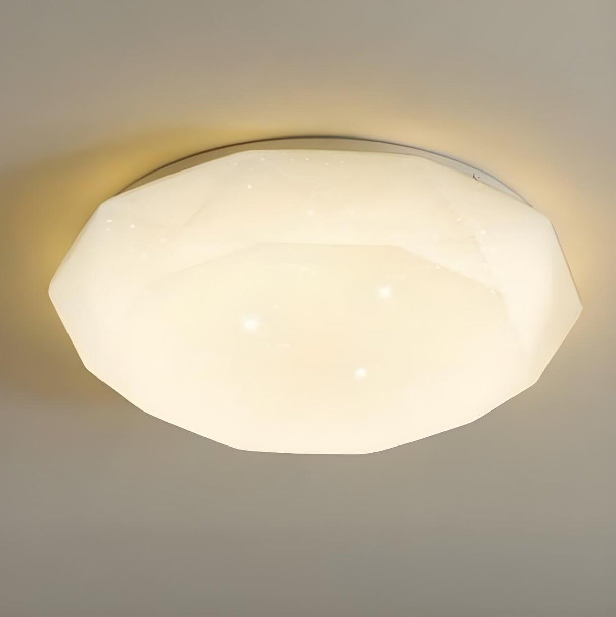 Bedroom Dimmable Faceted Gemstone LED Flush Mount Light Image - 6