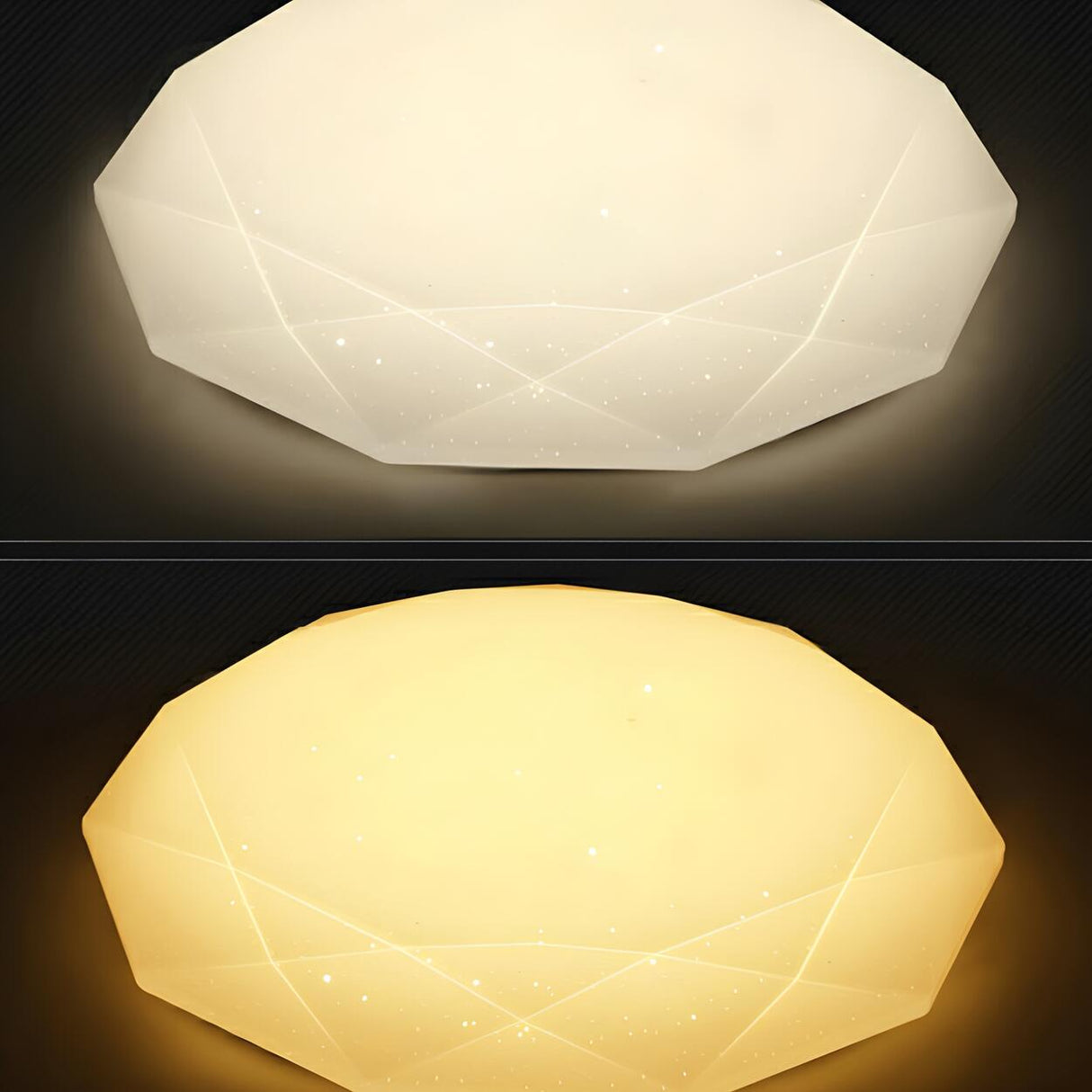 Bedroom Dimmable Faceted Gemstone LED Flush Mount Light Image - 9