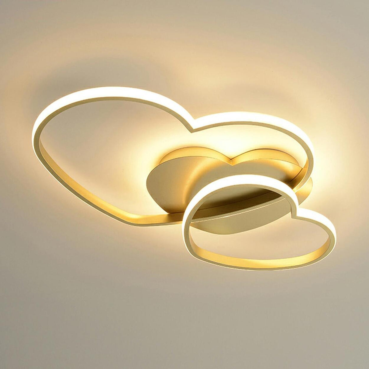 Bedroom Double Loving Heart LED Semi-Flush Mount Light Image - 3