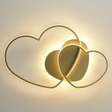 Bedroom Double Loving Heart LED Semi-Flush Mount Light Image - 6