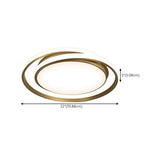 Bedroom Double Ring Metal Gold Circle Flush Mount Light Image - 12