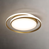 Bedroom Double Ring Metal Gold Circle Flush Mount Light Image - 4