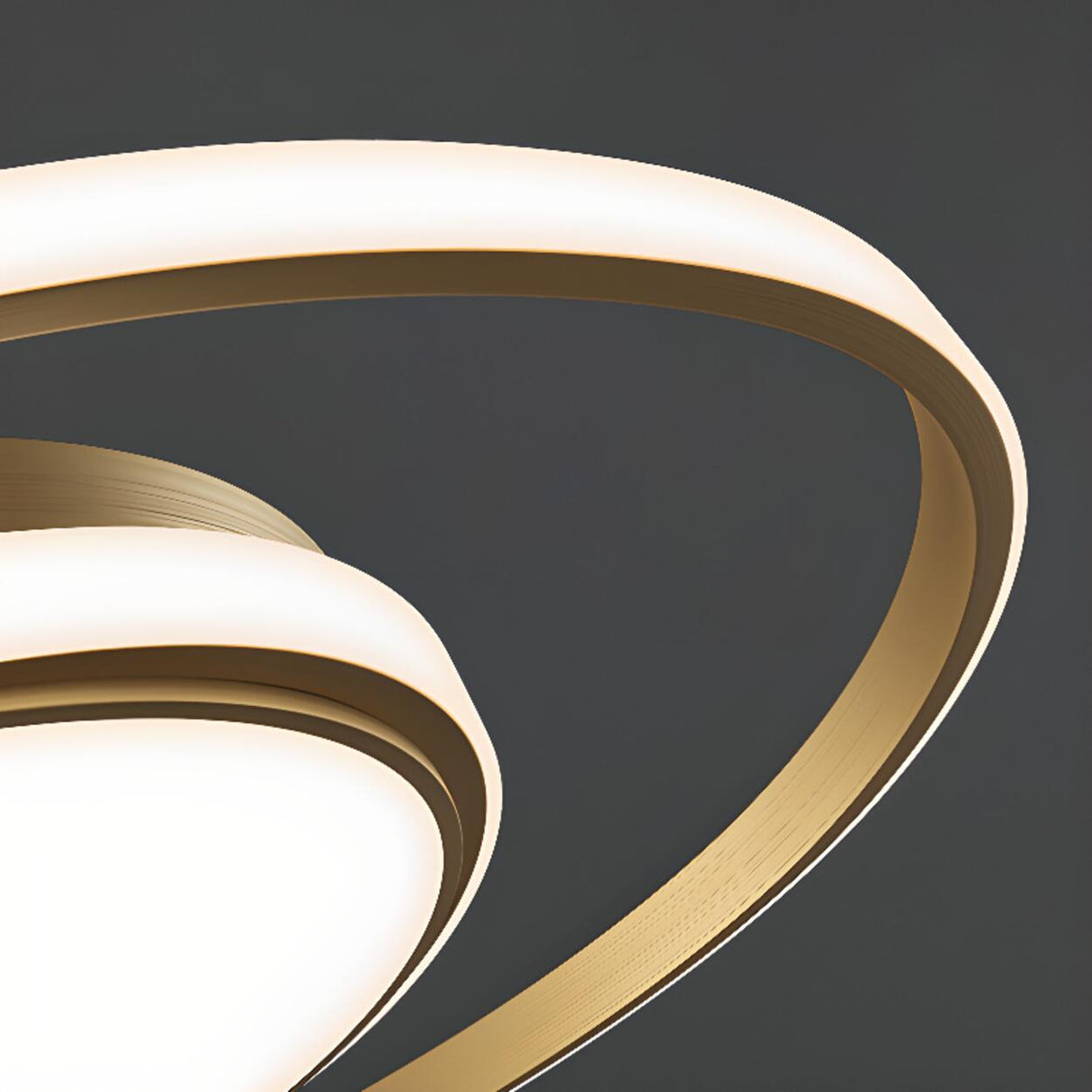 Bedroom Double Ring Metal Gold Circle Flush Mount Light Image - 9