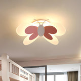 Bedroom Dreamy Pink Butterfly LED Flush Mount Light Image - 1