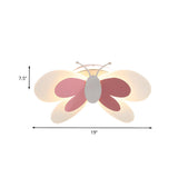 Bedroom Dreamy Pink Butterfly LED Flush Mount Light Image - 4