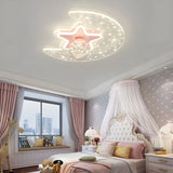 Bedroom Dreamy Star Moon LED Flush Mount Ceiling Light Image - 1