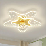 Bedroom Dreamy Star Moon LED Flush Mount Ceiling Light Image - 10