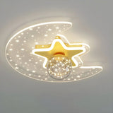 Bedroom Dreamy Star Moon LED Flush Mount Ceiling Light Image - 16