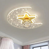 Bedroom Dreamy Star Moon LED Flush Mount Ceiling Light Image - 19