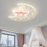 Bedroom Dreamy Star Moon LED Flush Mount Ceiling Light Image - 2