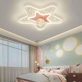 Bedroom Dreamy Star Moon LED Flush Mount Ceiling Light Image - 4