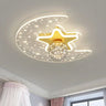 Bedroom Dreamy Star Moon LED Flush Mount Ceiling Light Image - 7