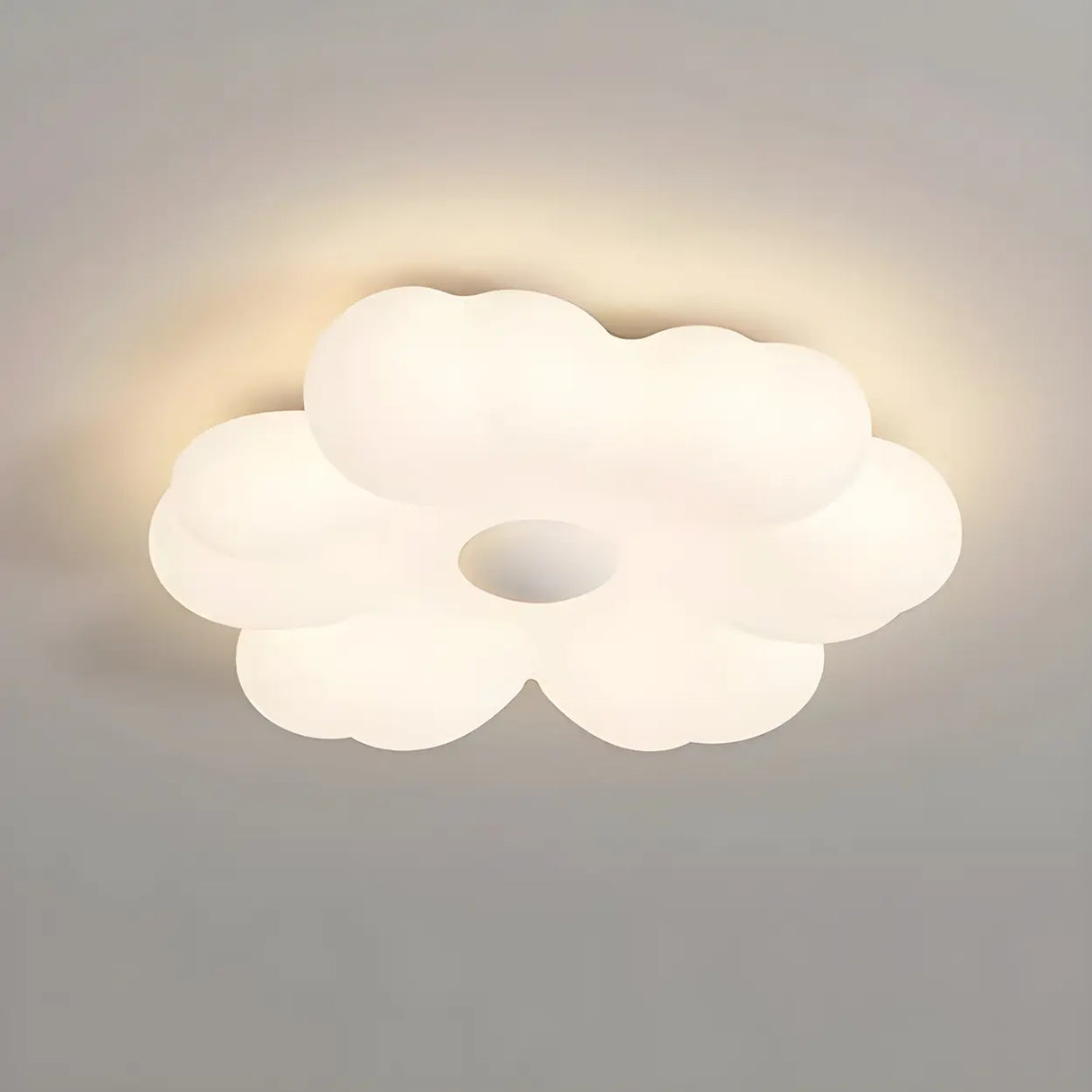 Bedroom Dreamy White Flower LED Flush Mount Light Image - 6