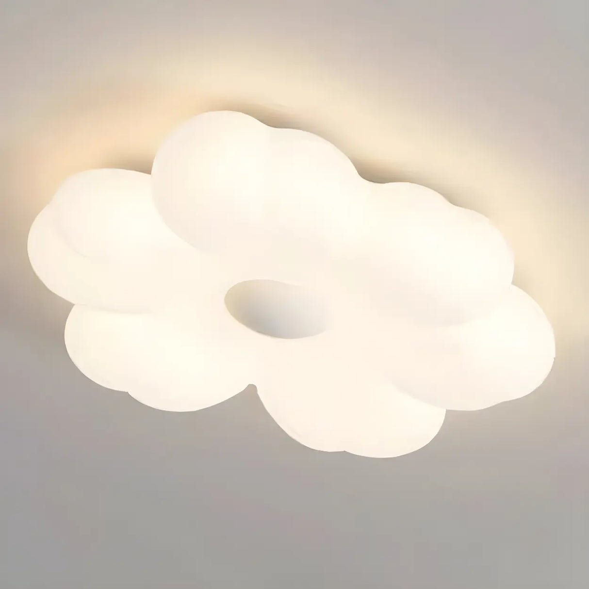 Bedroom Dreamy White Flower LED Flush Mount Light Image - 7