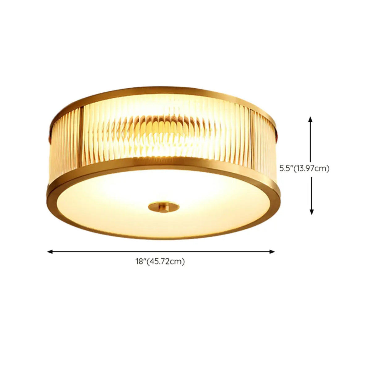 Bedroom Drum Gold Crystal Flush Mount Ceiling Light Image - 15