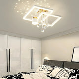 Bedroom Dual Circular Semi-Flush Mount Ceiling Light Image - 12