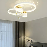 Bedroom Dual Circular Semi-Flush Mount Ceiling Light Image - 13