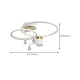 Bedroom Dual Circular Semi-Flush Mount Ceiling Light #size