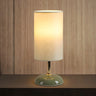 Bedroom Elegant Cylinder Fabric Green Base Table Lamp Image - 15