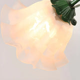 Bedroom Elegant Green Tulip Flower Glass Table Lamp Image - 11