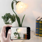 Bedroom Elegant Green Tulip Flower Glass Table Lamp Image - 14