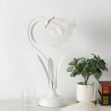 Bedroom Elegant Green Tulip Flower Glass Table Lamp Image - 16